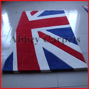 Patriot Flutter Union Jack Rug Red White Blue 110 x 160cm