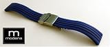 Royal Blue 18mm MODENA F-1 style Italian Rubber Watch Band w/ Deployant / Deployment Buckle / Clasp