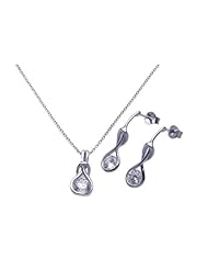 Nickel Free Sterling Silver Pendant & Earring Sets Hanging CZ Set