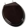 Comfort Seats C1B1E-18BN Designer Solid Wood Toilet Seat with PVD Brushed Nickel Hinges, Elongated, Dark Brown