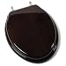 Comfort Seats C1B1E-18BN Designer Solid Wood Toilet Seat with PVD Brushed Nickel Hinges, Elongated, Dark Brown