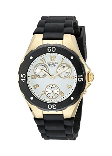 Invicta Angel Multi-Function Light Dial Black Silicone Ladies Watch 18797