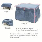 Twill Sage furniture slipcover ottoman slipcover 532