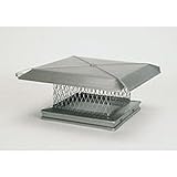 Gelco 13301 8 Inch x 8 Inch Gelco Stainless Steel Chimney Cap 5/8 Inch 18-ga Mesh 24-ga Lid