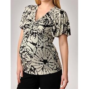 Buy A Pea in the Pod Collection: Velvet Short Sleeve V-neck Knot Front Maternity T Shirt by Velvet