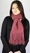 Handmade 75% Alpaca Natural Fiber Scarf - Artisan Knit in Cinnamon Pink (100% Knitted By Hand/long Size)