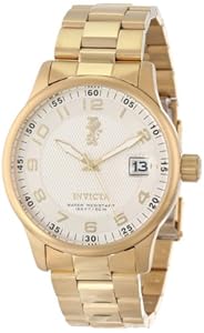 Invicta Men's 15261 I-Force Silver Textured Dial 18k Gold Ion-Plated Stainless Steel Watch