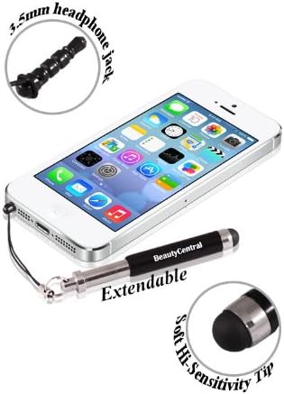 Ultra-Sensitive Extendable Stylus Pen for iPhone 5/5s/5c and all Touch Screen Cellphone Tablet Device - Black (by BeautyCentral)