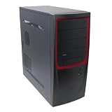 Catalyst ATX Mid Tower PC Computer Case, Black/Red [INT-96-04R]