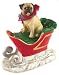 PUG Fawn Dog rides on a SLEIGH Christmas Ornament SLD18A