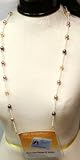 Ivory and Amber Pearl Eye Glass or Vertical Badge Holder Necklace