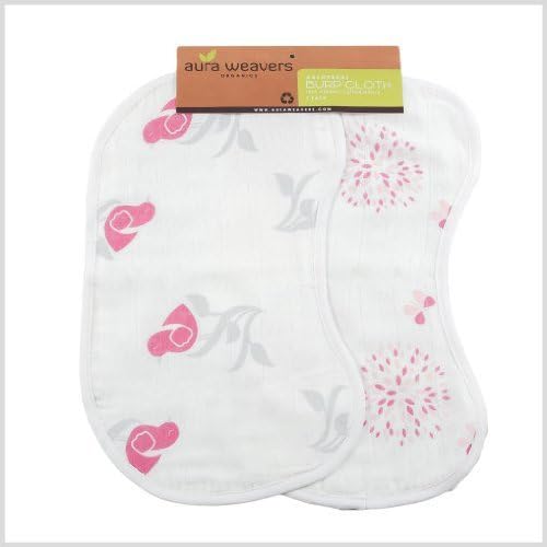 Aura Weavers Organic Muslin Burp Cloth, Little Miss Posh, Regular