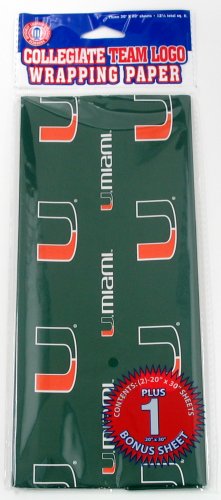 NCAA Miami Hurricanes Wrapping Paper