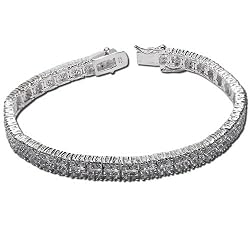 Zircon Bracelets Sterling Silver Handmade Jewelry 7.5 inches (brclt256)