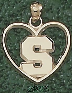 Anderson Jewelry Michigan State Spartans Polished Heart Gold Charm