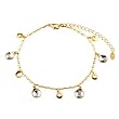 Pugster Golden Circle Ankle Bracelet Anklet Swarovski Crystal Lobster Clasp
