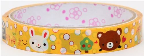 yellow Deco Tape bear bunny dots Scotch Tape cute