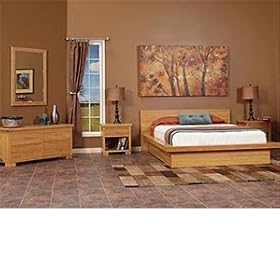 Nara 5-pc King Bedroom Set Bed, 2 Nightstands, Lo-Boy Dresser and Mirror by Costco