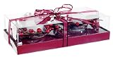 Burgundy Berry Glass Christmas Candle Holder Centerpiece #XAC742-RE