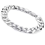 Sterling Silver Solid Curb Link Bracelet 9'