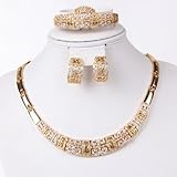 Fashion Jewelry Set Women 18k Gold Plated Necklace Bracelet Earrings Gift Set by Preciastore thumbnail