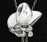 Bolo - Cowboy Hat and Spurs(Diamond Cut) - Sculpted Pewter Bolo
