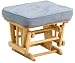 Baby : Stork Craft Matching Ottoman In Natural With Blue Cushion