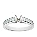 14k White Gold Channel Set Princess Diamond Engagement Ring Setting (1/2 ct tw, I, I1)