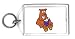 Keychain with bulldog, smiling, reading, book, dog