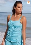 Jessica London Plus Size Inches Off Ruched Tankini Top