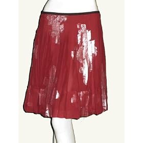 NICOLE MILLER Pleated Floral Silk Skirt