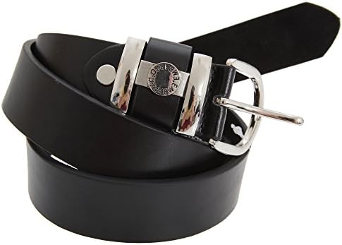 Embargo Mens 1.2 Inch Plain Leather Lined Belt With Square Metal Buckle (X Large) (Black)