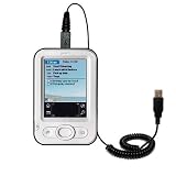 Coiled Power Hot Sync and Charge USB Data Cable w/ Tip Exchange for the PalmOne z22 - Gomadic Brand