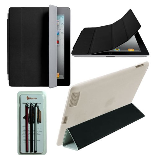 Black Smart Cover + Rasfox Clear TPU Gel Protective 