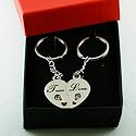 New Lover's Key Chain Set - Diamon Heart Stainless Steel Magnetic Key Chain
