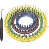 Set of 4 Round Looms W/ Hook & Bag by Knifty Knitter