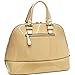 Dasein Faux Leather Dome Zip-Around Satchel