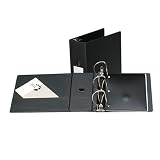 Cardinal 18761 Easy Open D-Ring Binder With Label Holder & Finger Slot, 5 Capacity, Black