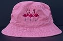 Pink Flamingo Machine Embroidered Wildlife Bucket Hat Bird Cap
