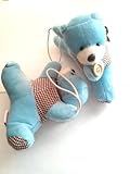 Blush Teddy Bear Window Curtain Clasps Tie Holder / Holdback (5.1" X 5.9", Blue)