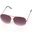 Men's Big Rimless Round Rappr Sunglasses Red Tone Metal Frame with Smoke Lens