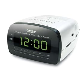 COBY CR-A68S Dual Alarm Clock Radio, Silver by Coby