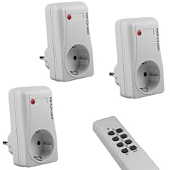 mumbi Funksteckdosen Set: 3 x Funksteckdose und 1x Fernbedienung - Plug & Play - 1000 Watt - GS