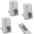 mumbi Funksteckdosen Set: 3 x Funksteckdose und 1x Fernbedienung - Plug & Play - 1000 Watt - GS