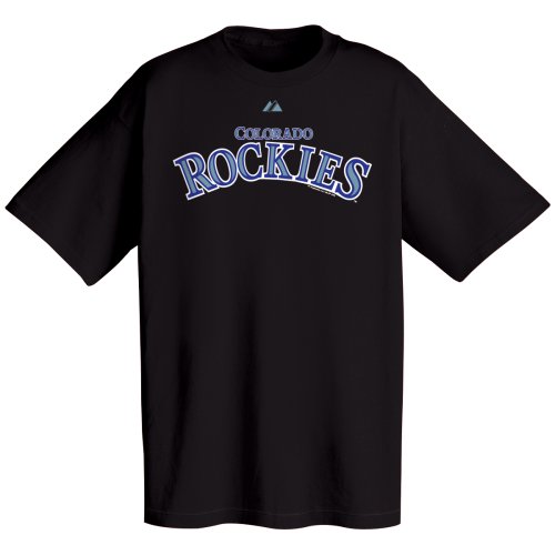 Colorado Rockies Official Wordmark Short Sleeve T-Shirt,Black (Large)