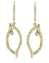 Sethi Couture Rose Cut and Champagne Diamond Yellow Gold Vine Earrings