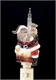 Pack of 6 Glitter Santa With Toy Sack In Chimney Bubble Night Lights #165320