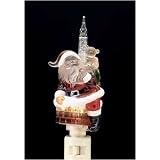 Pack of 6 Glitter Santa With Toy Sack In Chimney Bubble Night Lights #165320 by Roman