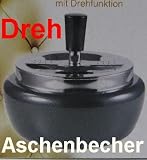 Drehaschenbecher XL, Windaschenbecher Dreh Aschenbecher Metall, chrom grau