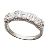 0.75 Ct.T.W. Round Brilliant and Baguette Cut Diamonds in Platinum Fashion Band